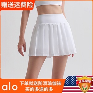 新品Alo yoga户外ins风短裙防走光假两件瑜伽裙轻薄健身网球裙夏