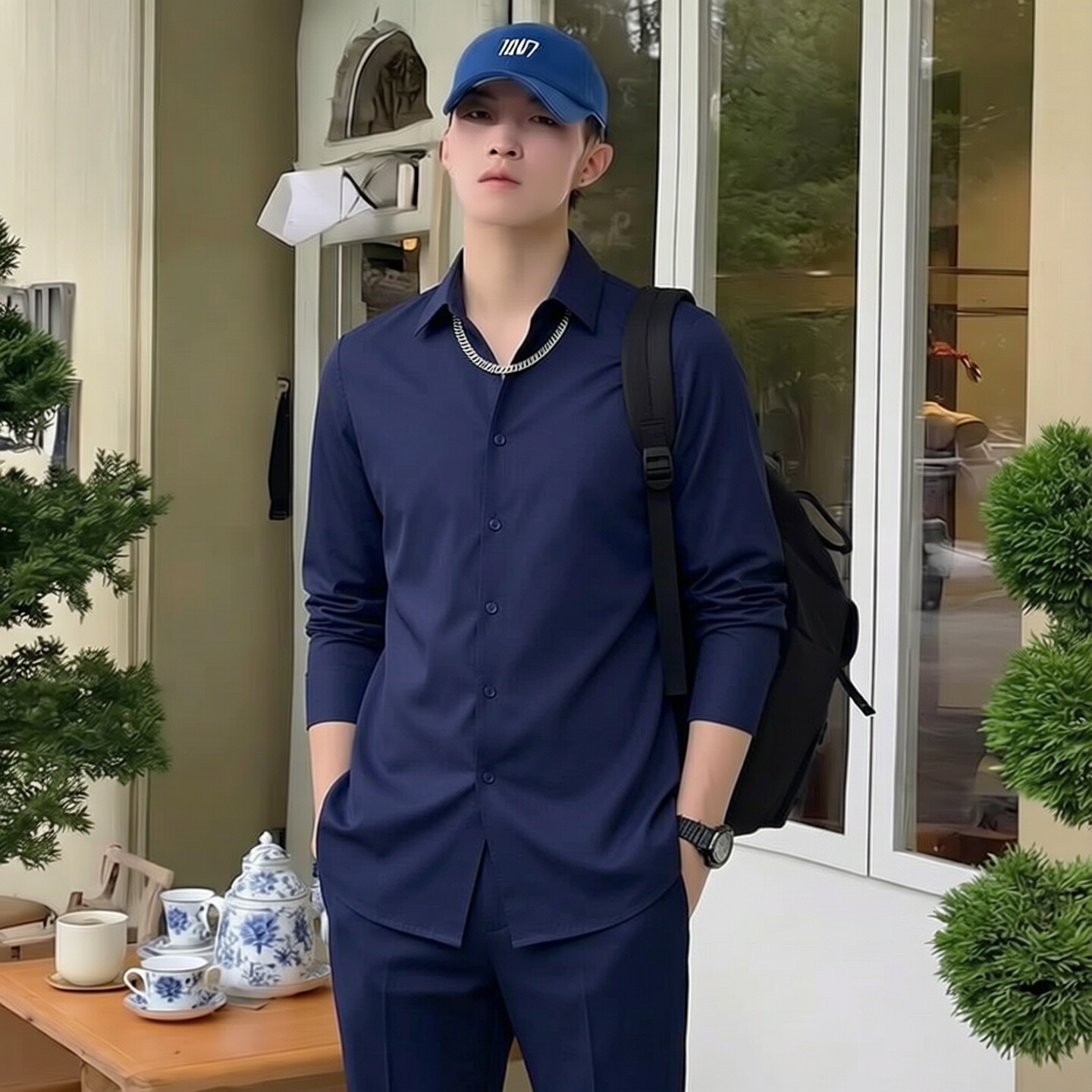 商务风男女同款西裤商务职业修身免烫抗皱通勤上班直筒休闲西装裤