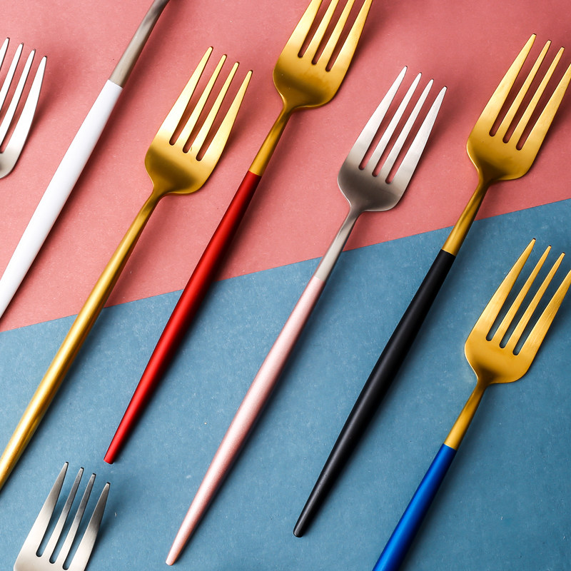 304不锈钢西餐叉子成人家用饭叉牛排叉沙拉叉创意意面水果大叉子