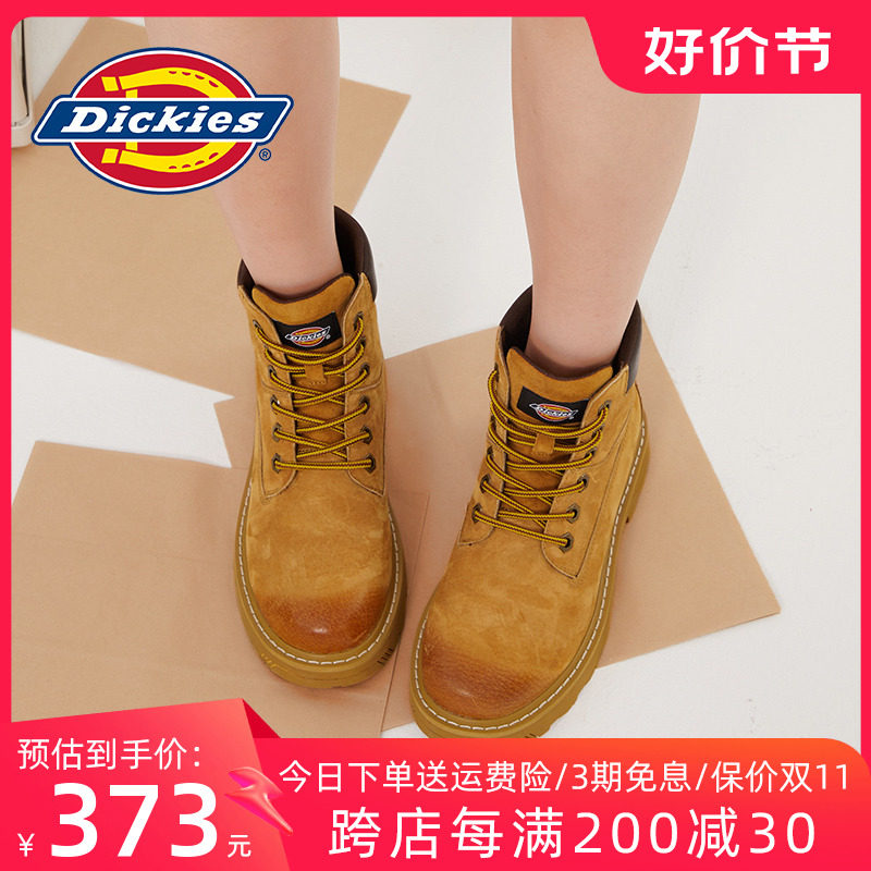 Dickies女鞋2023冬季新款冬季马丁靴女高帮工装靴子厚底百搭单鞋怎么样,好用不?