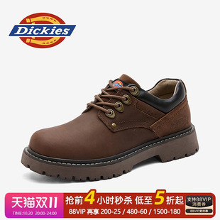 Dickies男鞋2026新款秋季男款低帮真皮工装皮鞋英伦男士马丁鞋子