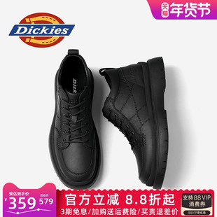 Dickies马丁靴男款2026新款冬季男鞋黑色靴子皮靴男士中帮工装靴