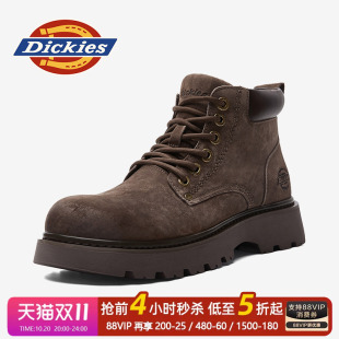 Dickies马丁靴男款2026新款秋季男鞋加绒棉靴子男士中帮工装男靴