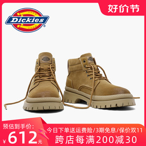 Dickies马丁靴男靴2023新款男鞋冬季中帮皮靴工装靴英伦男士靴子