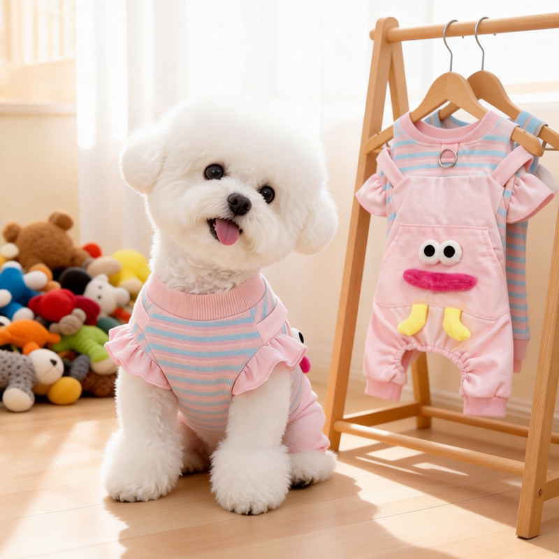 狗狗衣服秋冬款可牵引四脚衣宠物泰迪比熊保暖防掉毛小型犬打底衫