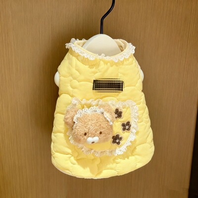 秋冬马甲背心宠物加厚棉服卡通公主风防寒棉衣保暖外出洋气小型犬