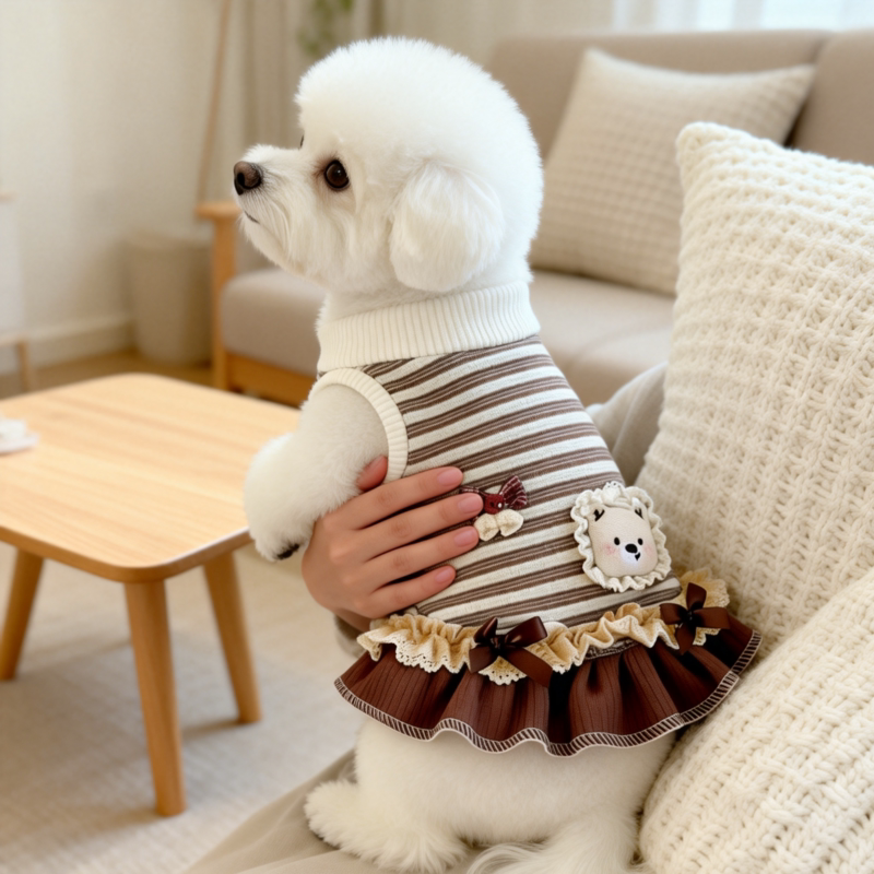 春夏季猫咪狗狗衣服条纹连衣裙泰迪比熊约克夏中小型犬秋天可爱