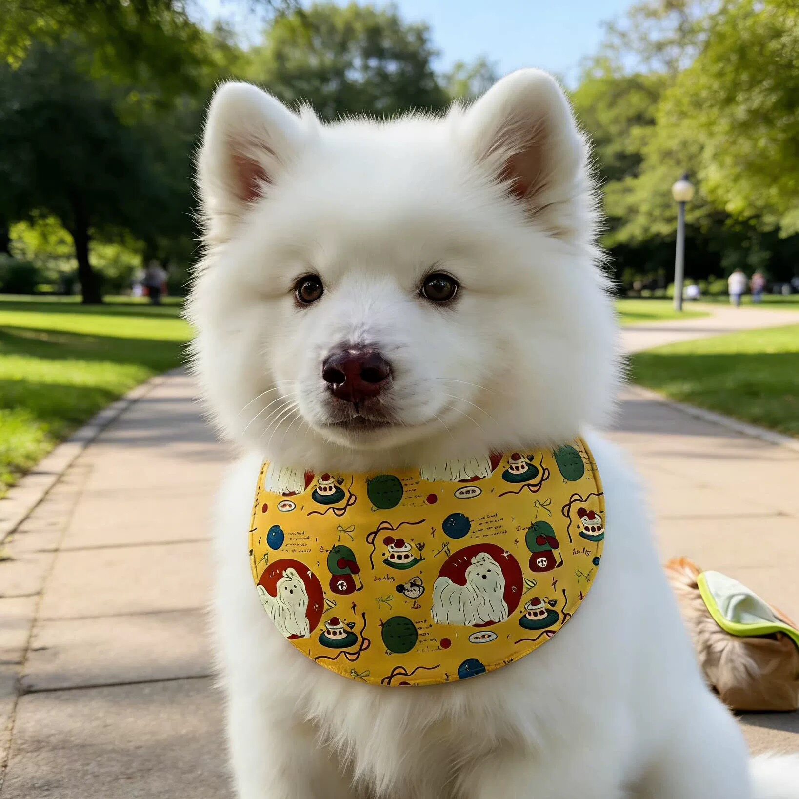 阿拉斯加萨摩金毛宠物狗狗口水巾可爱围脖吃饭防脏大型犬宠物围兜