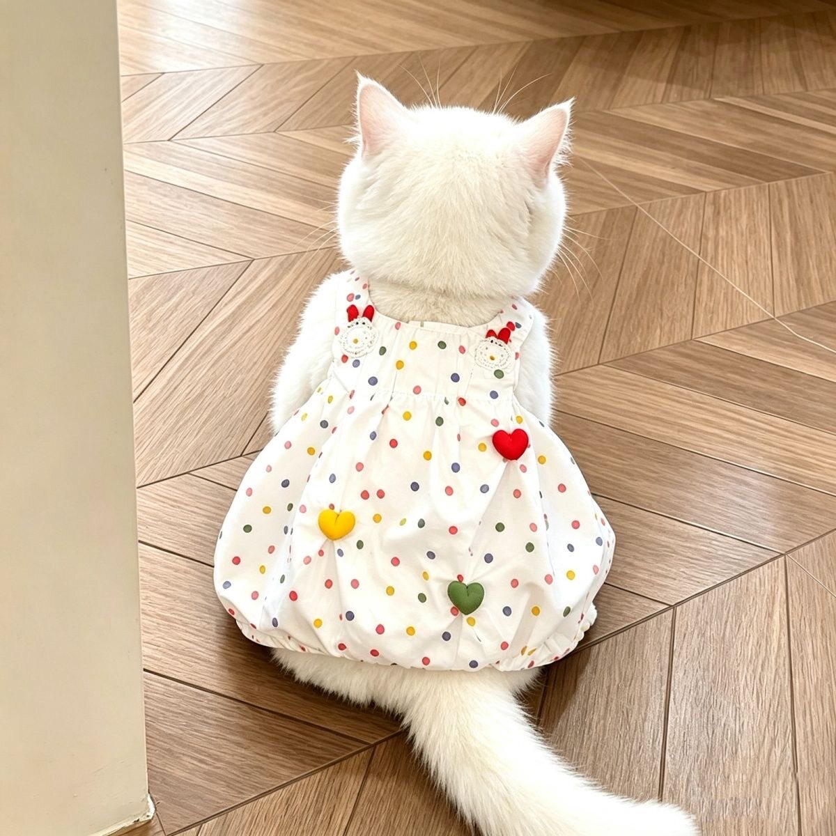彩色波点连衣裙宠物衣服猫咪小型犬小体狗狗夏季吊带裙子马尔济斯