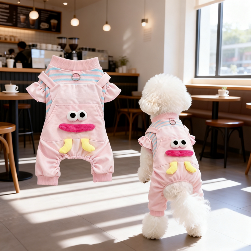 狗狗衣服秋冬款可牵引四脚衣宠物泰迪比熊保暖防掉毛小型犬打底衫