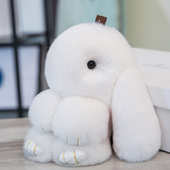 装 大号垂耳兔 死兔挂件小兔子饰品獭兔毛皮草毛绒玩具包包挂饰正版