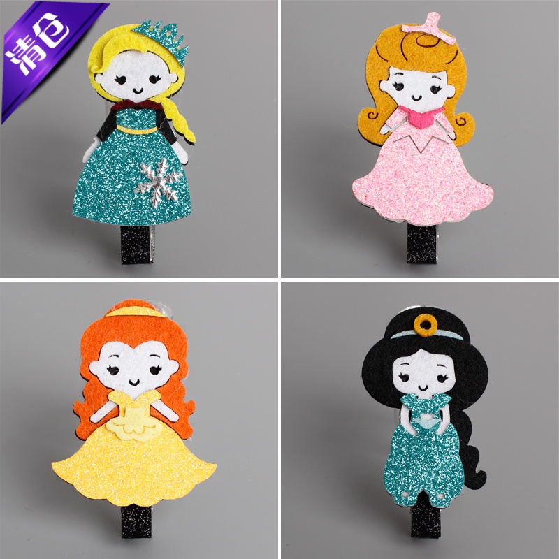 六一儿童卡通风边夹表演用发饰品