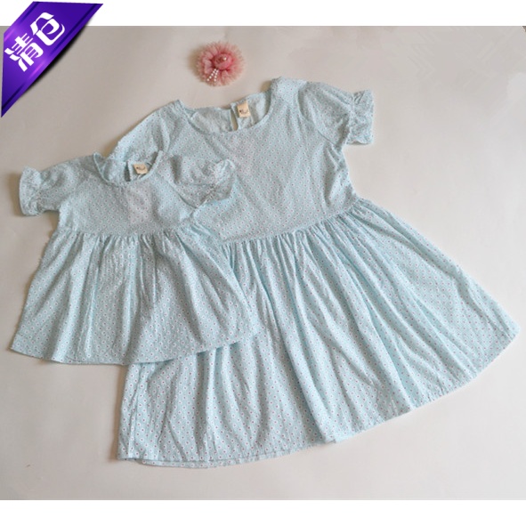 韩版纯棉碎花儿童娃娃裙母女装