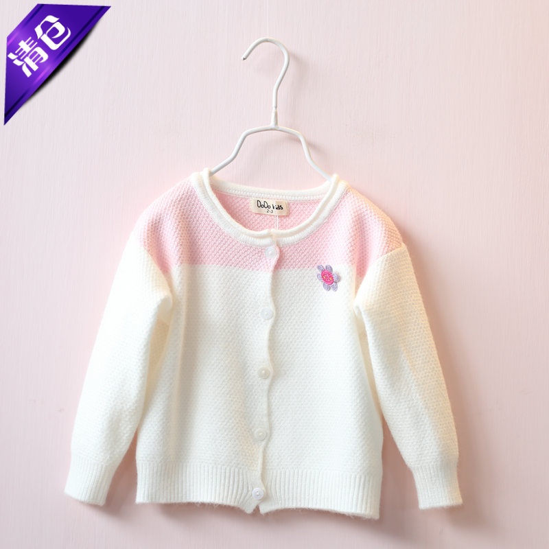 春秋装欧美风小花拼接针织外套