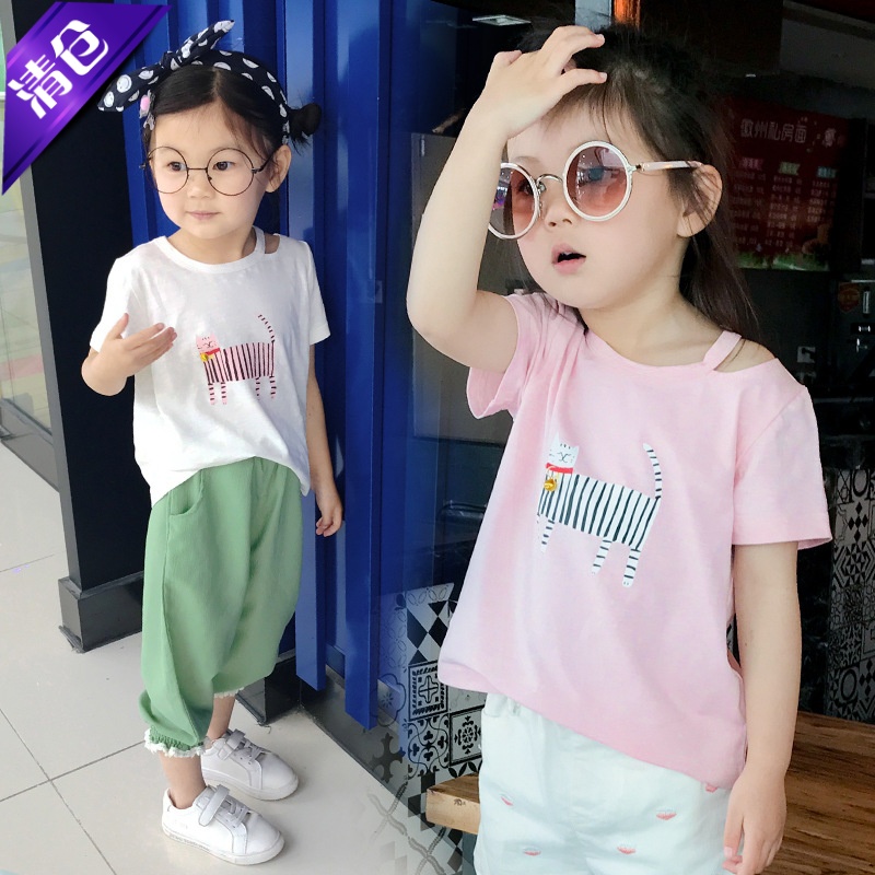 夏季韩版印花铃铛竹节棉短袖童装