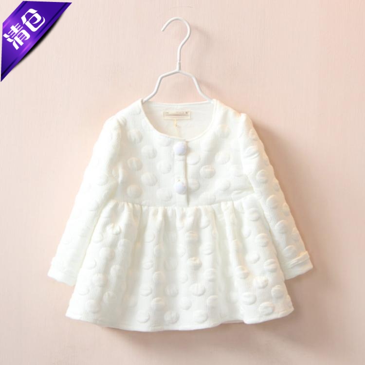 秋冬新款女童装空气棉圆点外套