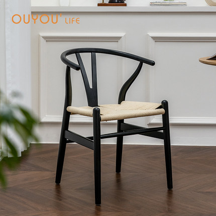 OUYOULIFE新中式Y椅实木椅子靠背凳子木椅圈椅家用太师椅简约餐椅
