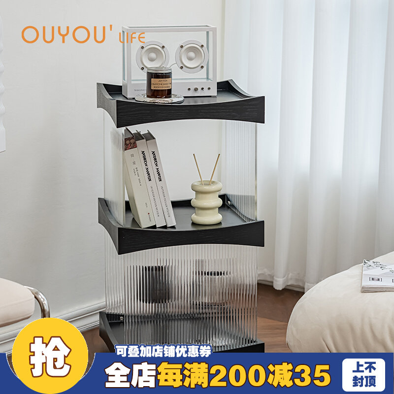 欧又北欧家用小推车格架简约客厅多层收纳层架子现代可移动储物边