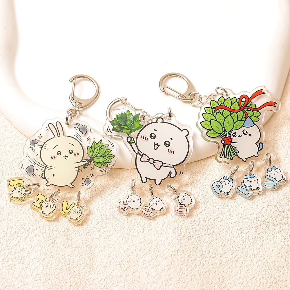 姓名定制chiikawa可爱柚子叶吉伊小八高颜值情侣闺蜜亚克力小挂件