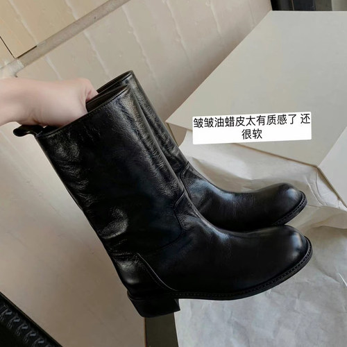 2025秋冬季新款马丁靴子黑色