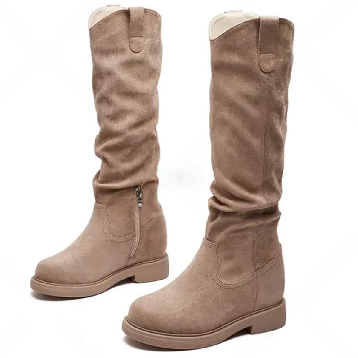 显瘦内增高13CM堆堆长筒靴女