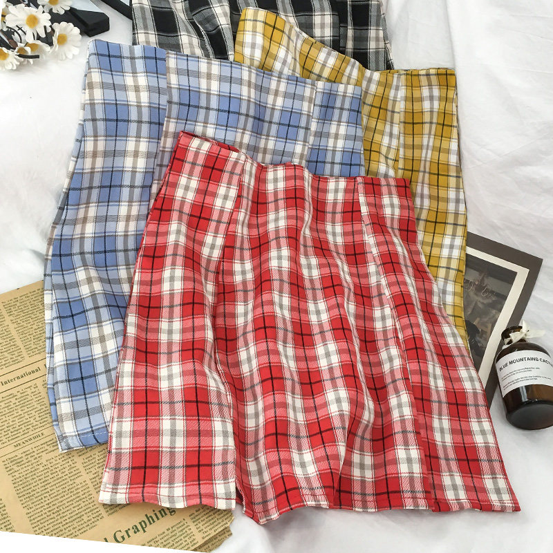 黄色半身短裙女2020夏季新款小个jk格子裙内衬高腰显瘦学生裙潮红在类目 女装/女士精品, 半身裙中 - 来自Buy2taobao.com提供专业的淘宝代购服务