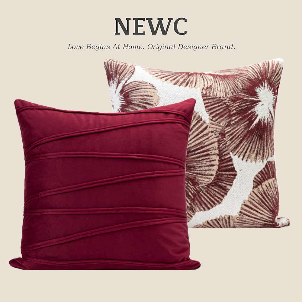 NEWC新宸优品 元旦新年红色喜庆抱枕套客厅沙发卧室圣诞装饰靠垫