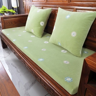 秋冬中式红实木沙发垫木质连体椅垫子海绵芯单三人沙发垫防滑可拆