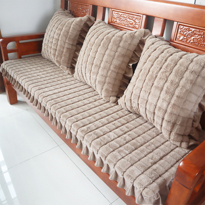 中式加厚红实木沙发垫木质连体椅垫子海绵芯单三人沙发垫防滑可拆