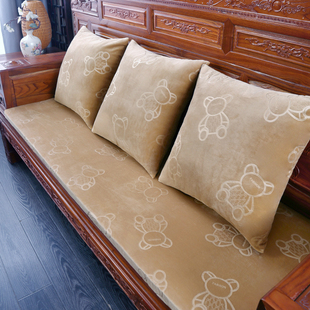 冬季 实木沙发坐垫木质红木沙发垫加厚单三人座垫联邦椅垫定做 中式