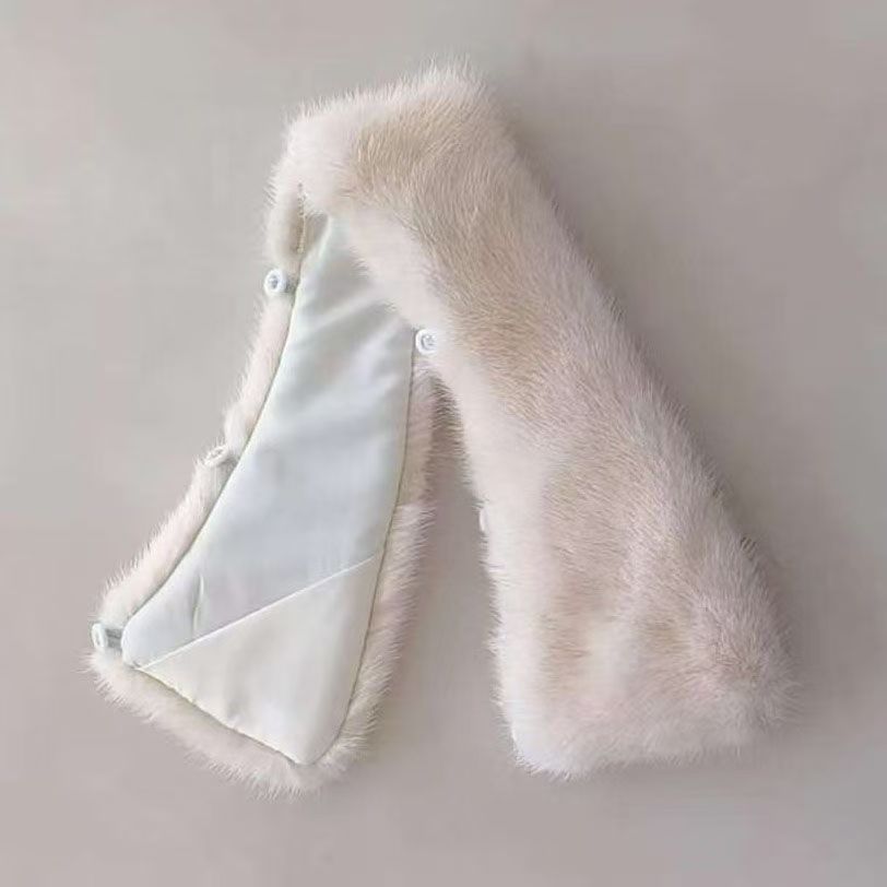 水貂毛领子女真毛小翻领貂皮毛领