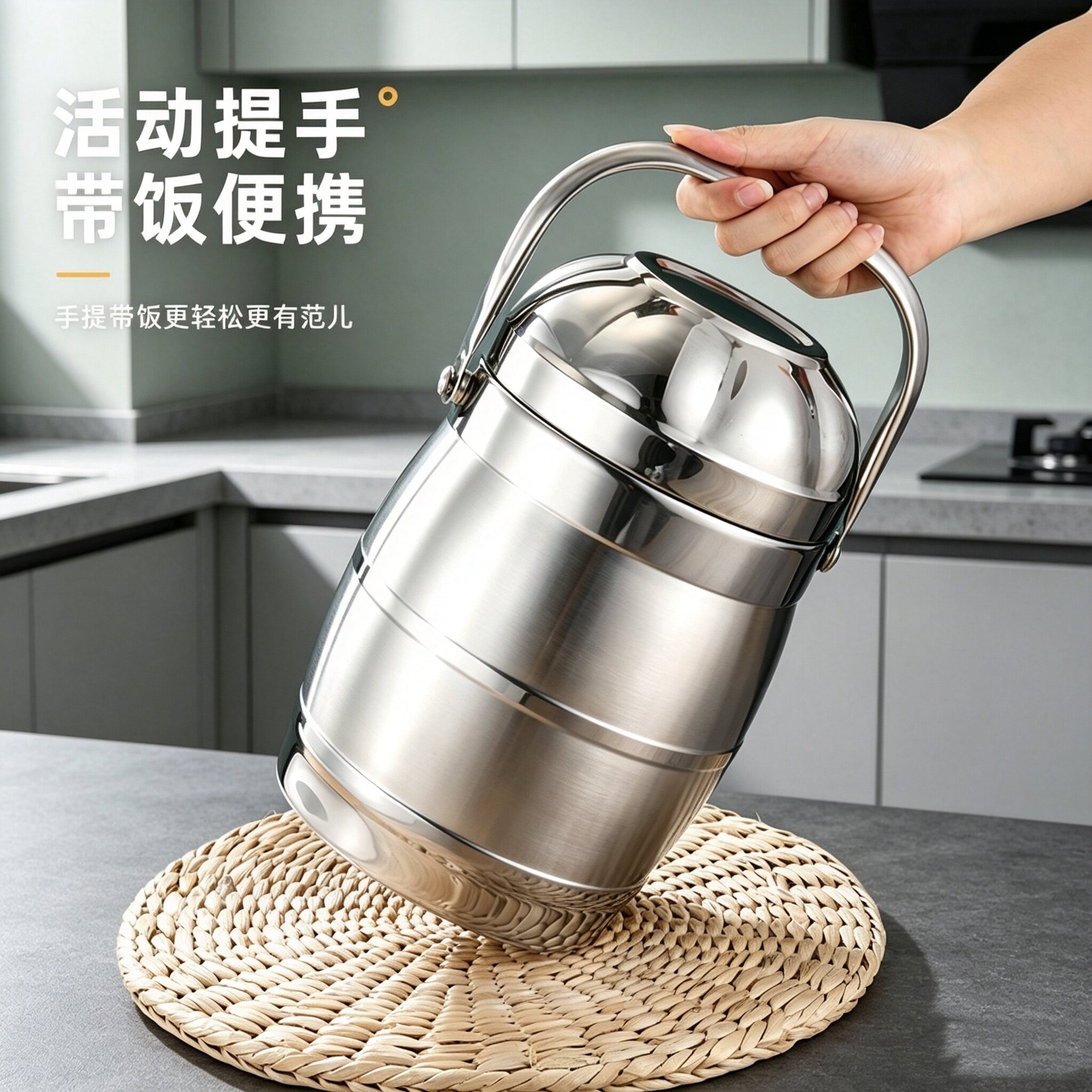 不锈钢多层保温饭盒大容量提锅
