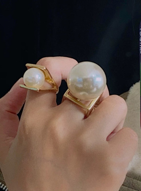 时尚复古珍珠关节戒指女