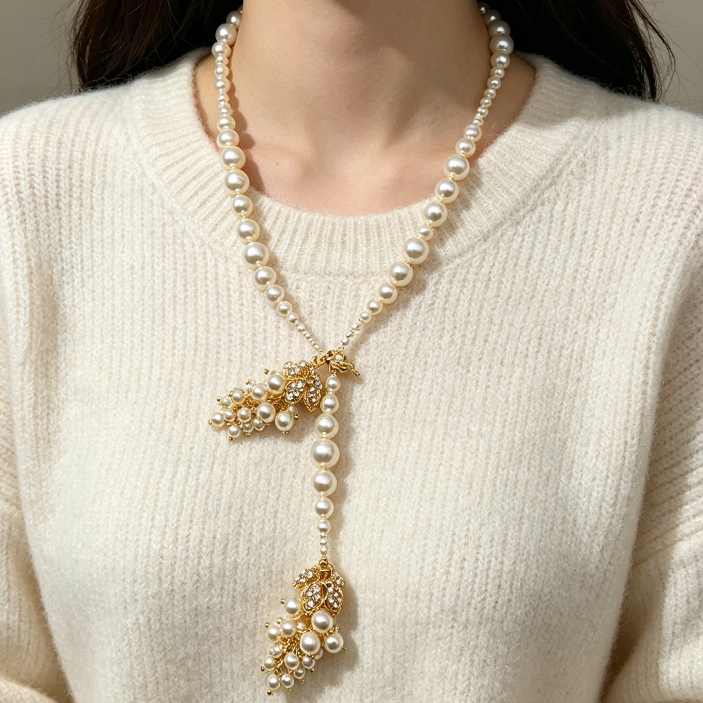 珍珠项链耳环套装小众设计感复古宫廷风高级感新娘婚礼礼服配饰