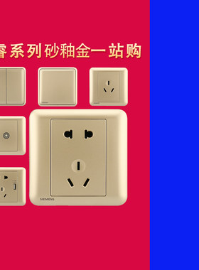 西门子皓睿金色开关插座面板套餐
