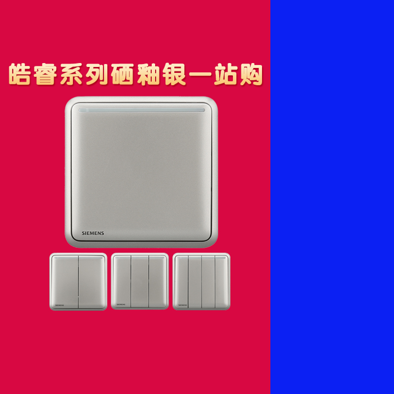 西门子皓睿银灰色双控单控带荧光