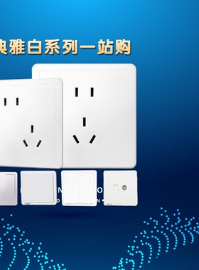 西门子开关插座致典白色五孔带开关USB一二开双控16A空调86型暗装