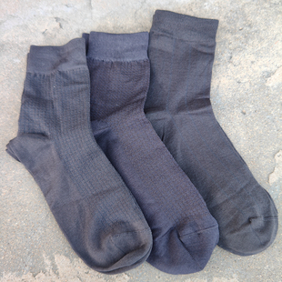 外贸丝光棉黑色男士 透气 吸湿排汗38短袜深灰夏季 休闲袜纯色小尺码