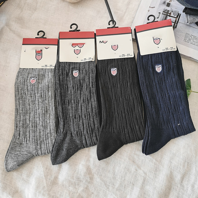 外贸男士双针棉质竖条纹黑色袜子麻花纹长筒绅士袜秋冬款高筒袜,女士内衣/男士内衣/家居服,长筒袜,淘宝优惠券,粉丝福利购,淘宝优惠卷