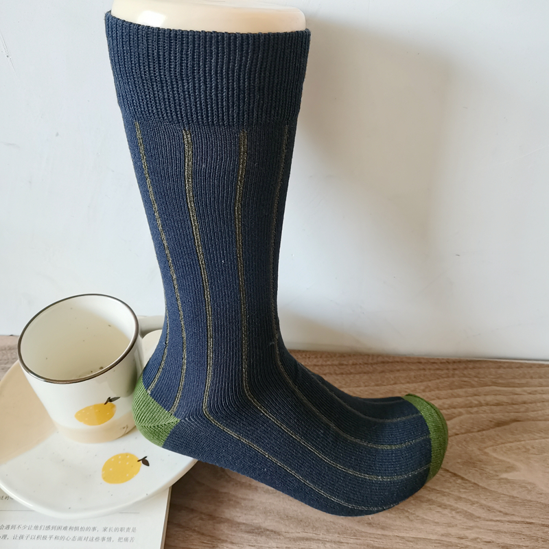 保暖吸汗男士纯棉竖条纹袜子