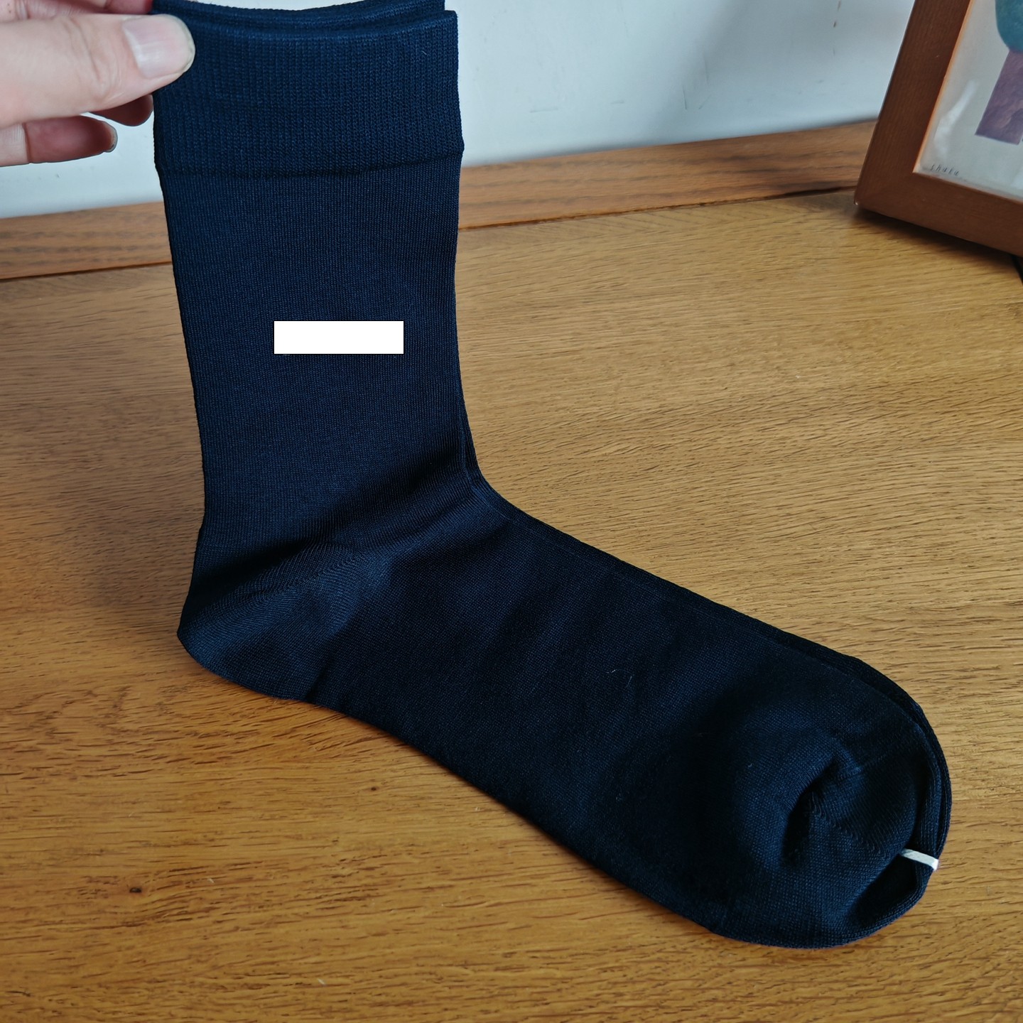 Men's Letter Print Gray and White Text Dark Blue Athletic Socks Summer Socks Thick Lettering Sweat-Absorbent Breathable Bamboo Fiber Mid-Calf