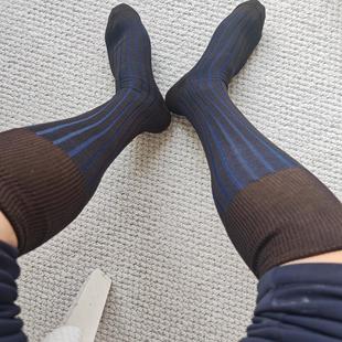 皮鞋 袜子订单坑条及膝袜红色丝光棉无骨西装 袜 德国男士 2024年新款