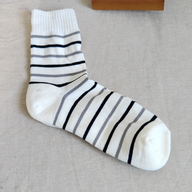 外贸出口日本男士白色条纹毛巾袜加厚冬天运动袜棉质吸汗透气保暖,女士内衣/男士内衣/家居服,短袜,淘宝优惠券,粉丝福利购,淘宝优惠卷