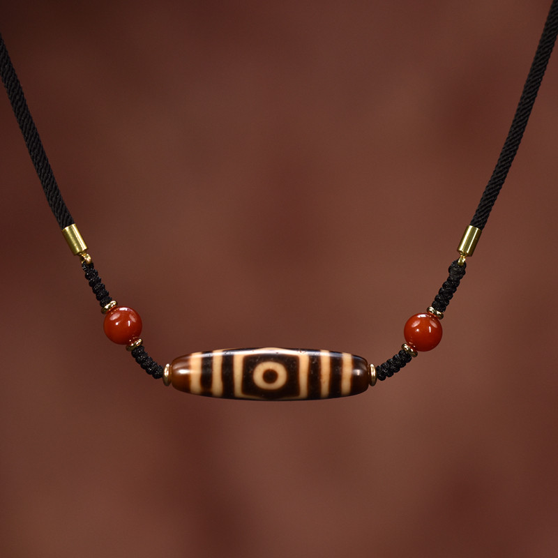 精品牙黄手工天珠两眼三眼吊坠项链可拉伸调节包邮到家,饰品/流行首饰/时尚饰品新,项链,淘宝优惠券,粉丝福利购,淘宝优惠卷