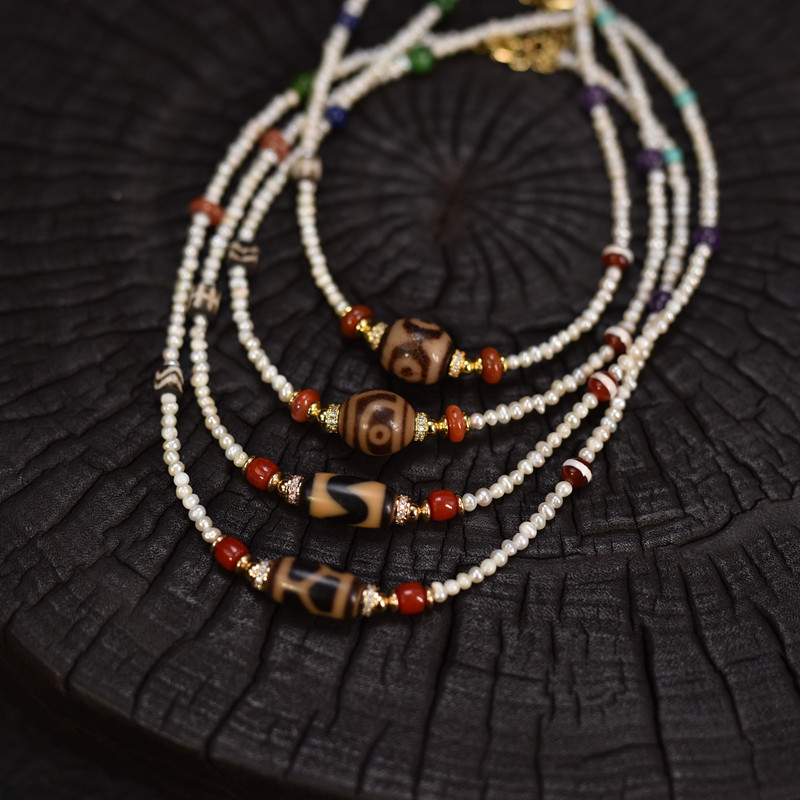 天珠搭配淡水珍珠小米珠多宝项链女士项链,饰品/流行首饰/时尚饰品新,项链,淘宝优惠券,粉丝福利购,淘宝优惠卷