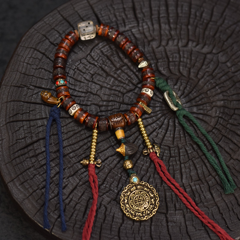 藏式牦牛骨牛嘎搭配娘拉擦擦九宫牌挂件车挂件手持,饰品/流行首饰/时尚饰品新,手链,淘宝优惠券,粉丝福利购,淘宝优惠卷