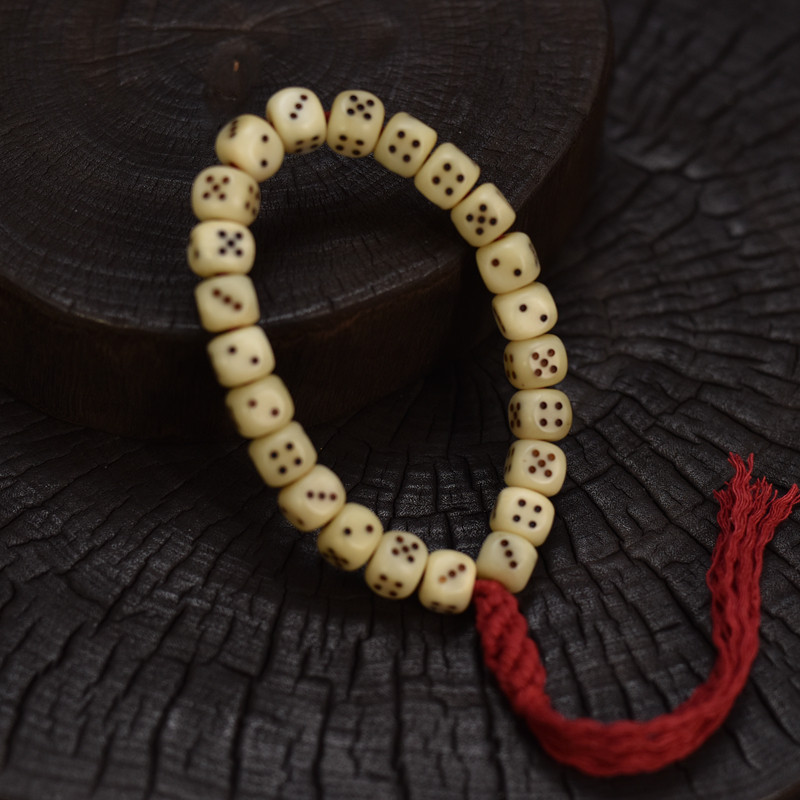 藏式牦牛骨雕刻骰子手持挂件男女同款