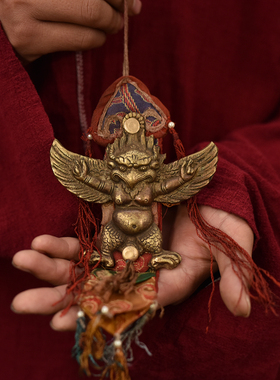 手工做旧复古黄铜大鹏鸟平安挂件车挂藏式挂件