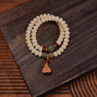 白玉菩提手串女多圈佛珠念珠菩提子手链情侣手持礼物
