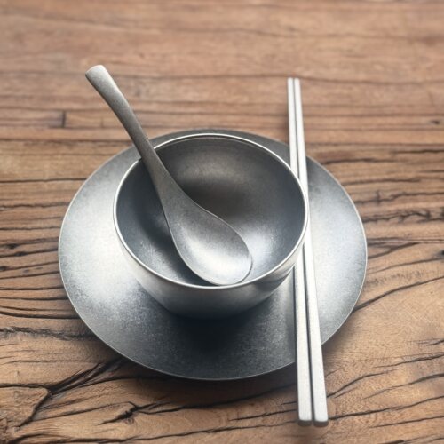 复古不锈钢盘碗烤肉店用餐套装
